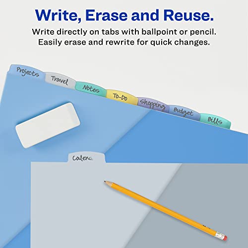 Avery Write & Erase Pocket Plastic Dividers for 3 Ring Binders, 8 Tab Sets, Multicolor, Works with Sheet Protectors, 3 Sets (31701) by Avery - Image 4