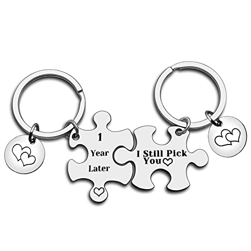 Anniversary Keychain Gifts for Him Her 1 Years Later I