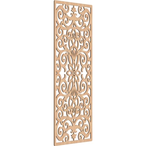 Image of Buel Decorative Pierced Fretwork Wood Wall Panels, 35 3 /8 inchW x 89 3 /8 inchH x 3 /8 inchT, Hickory