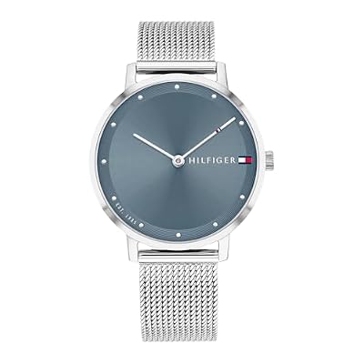 Tommy Hilfiger Orologio Con Movimento Al Quarzo A Due Lancette da Donna con Cinturino in Maglia Metallica in Acciaio Inossidabile Argentato - 1782149