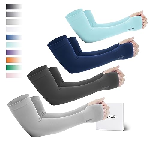 GOUNOD Sun Protection Cooling Arm Sleeves with Thumb Holes - Gardening Outdoors Sports Workouts Sunscreen Arm Sleeves