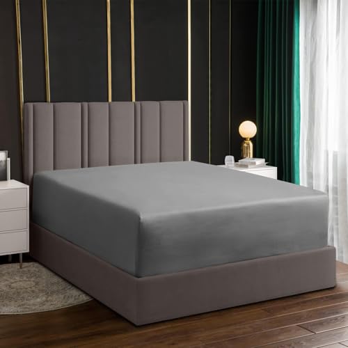 Grace King Size Fitted Sheets Extra Deep Pocket 40 cm (16 inches) Durable Elastic Bed Sheets - Premium Microfiber Fitted Sheets King Size - Ultrasoft Hypoallergenic Fade Resistant