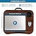 LAPGEAR Cup Holder Lap Desk with Device Ledge - Espresso Woodgrain - Fits up to 14 Inch Laptops - Style No. 46324