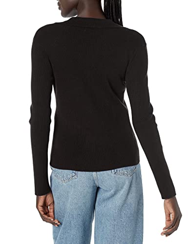 Image of Calvin Klein Women's Johnny Collar V Neck Lightweight Long Sleeve Comfortable Sweater