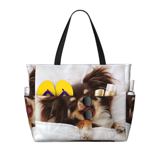 Grand sac de plage Chihuahua idéal pour les vacances et sorties d'été