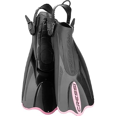 Cressi Short Open Heel Swim Fins - Adjustable Fit for Snorkeling, Easy-Kick Swimming Fins - Secure Heel Strap for Diving Gear