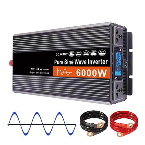 Onduleur Convertisseur Pur Sinus 6000W 24V 48V 220V pour chargeur solaire maison