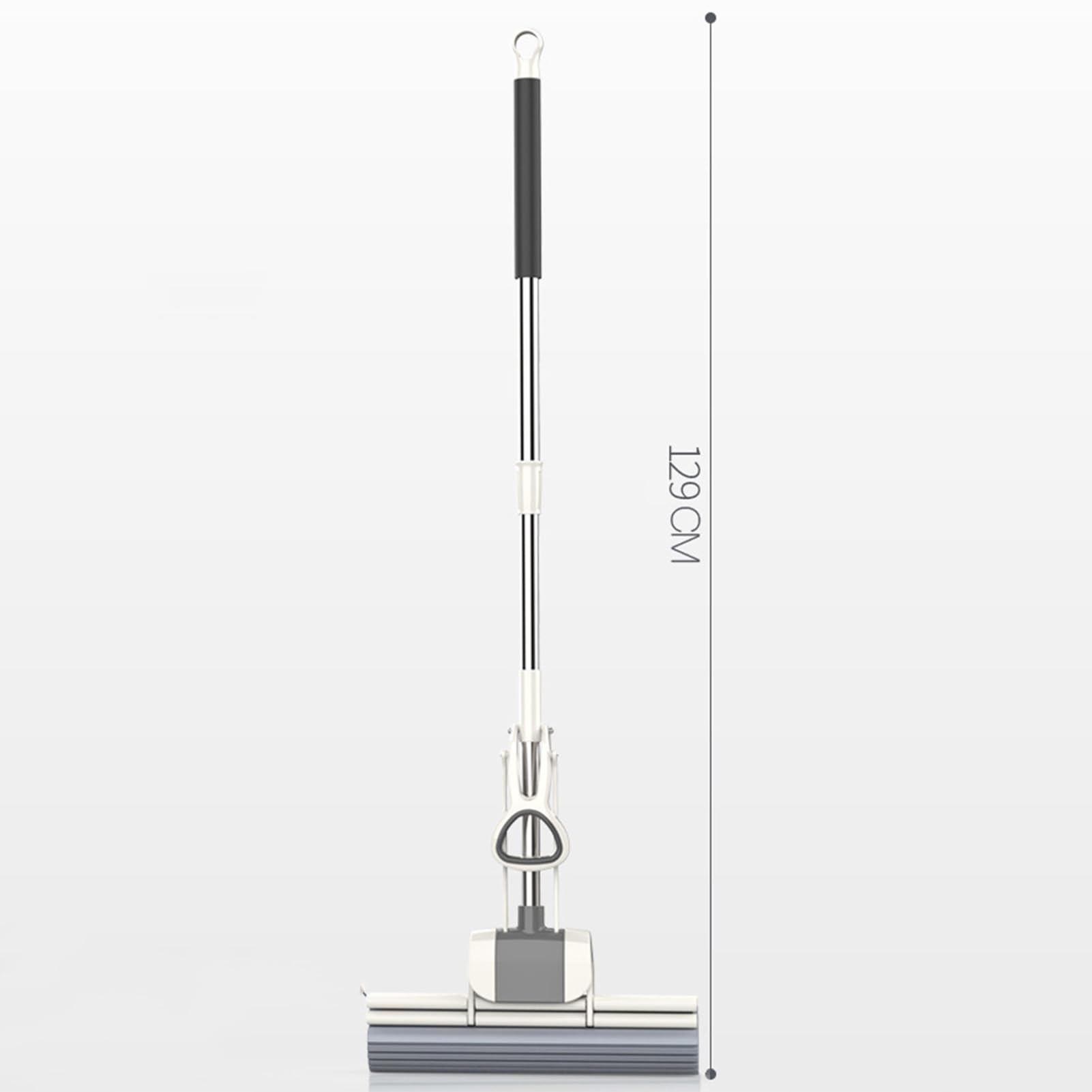 Trapeador de Esponja, Trapeador de Esponja con Rodillo Exprimible Multifuncional de Mano liviano con Mango de Acero Inoxidable para Limpieza de Pisos Laminados de Mármol y