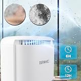 Duronic DH07 WE Osuszacz powietrza kondensacyjny do domu 22,5 W do 240 ml wody dziennie Zbiornik 1 litr Kompaktowy i cichy Idealny do małych pomieszczeń podświetlenie