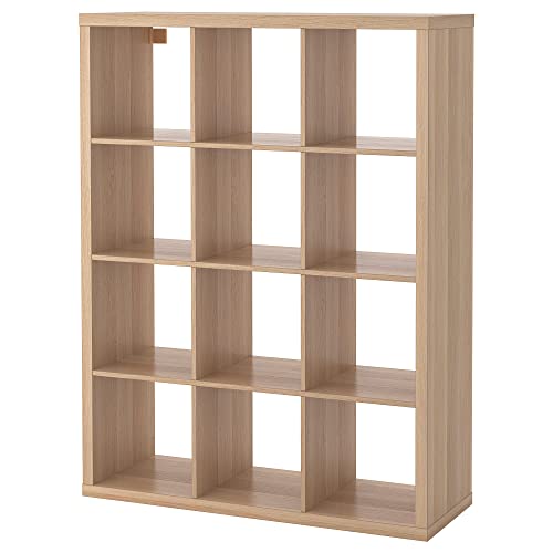 Marca: Ikea IKEA KALLAX - Scaffale 112 x 147 cm, effetto rovere tinto bianco