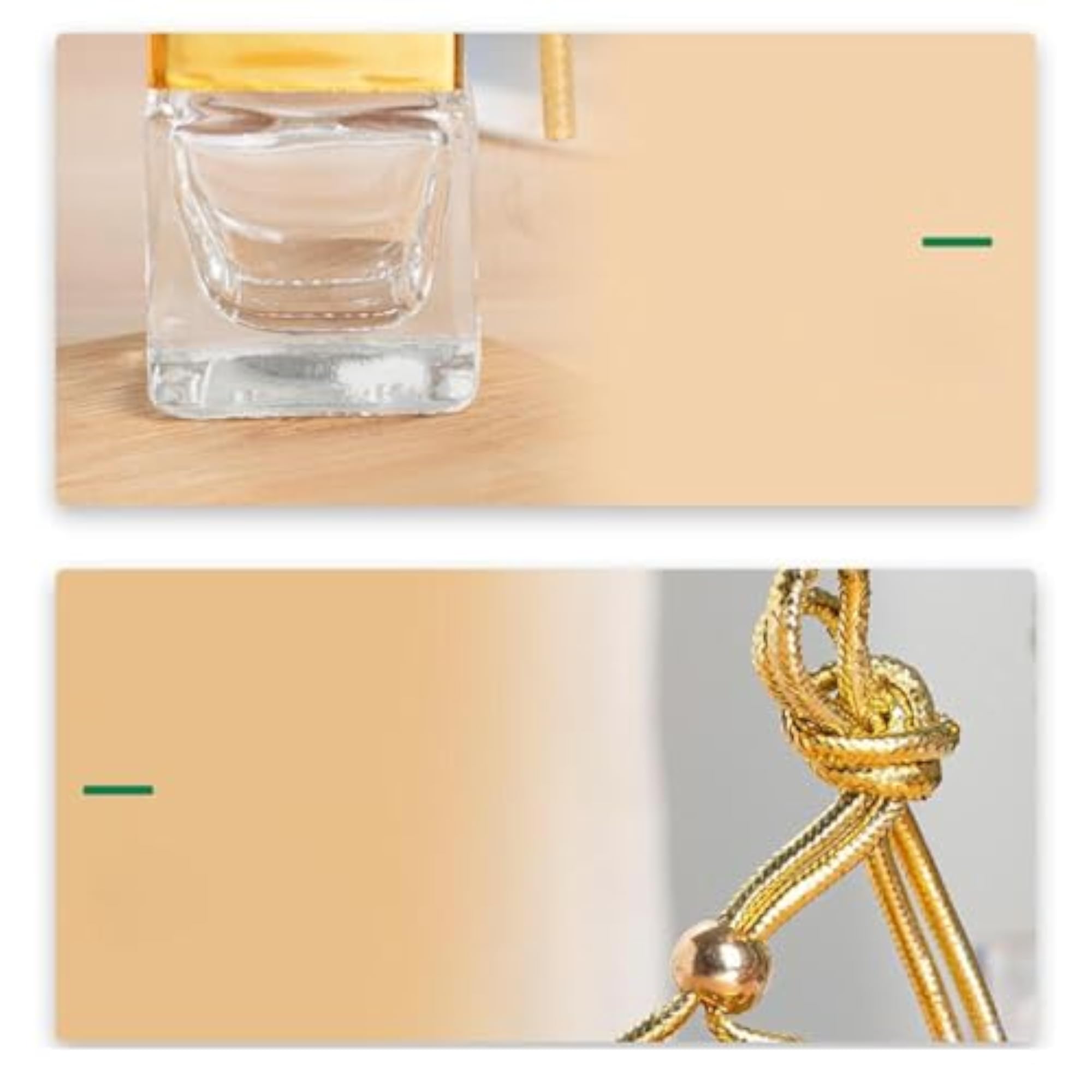 5x Empty Car Diffuser Pendant Perfume Bottle Gold
