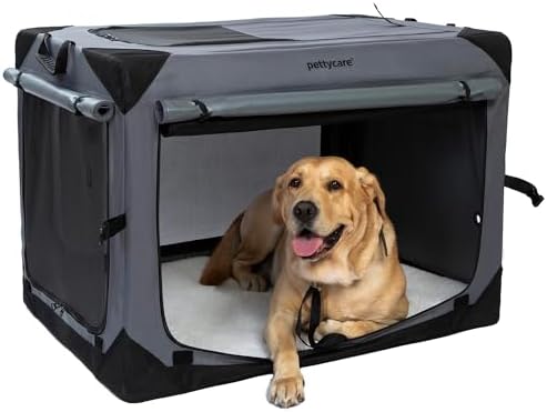 Pettycare 36 Inch Collapsible Dog Crate with Curtains Travel Dog ...