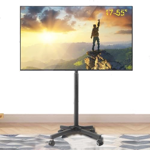Soporte móvil para TV de piso para pantallas 17-55 pulg miniatura 1