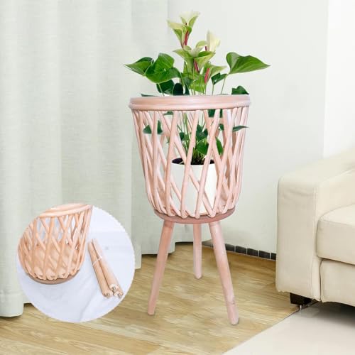 Jardinière à panier portable en rotin pour décorations de maison