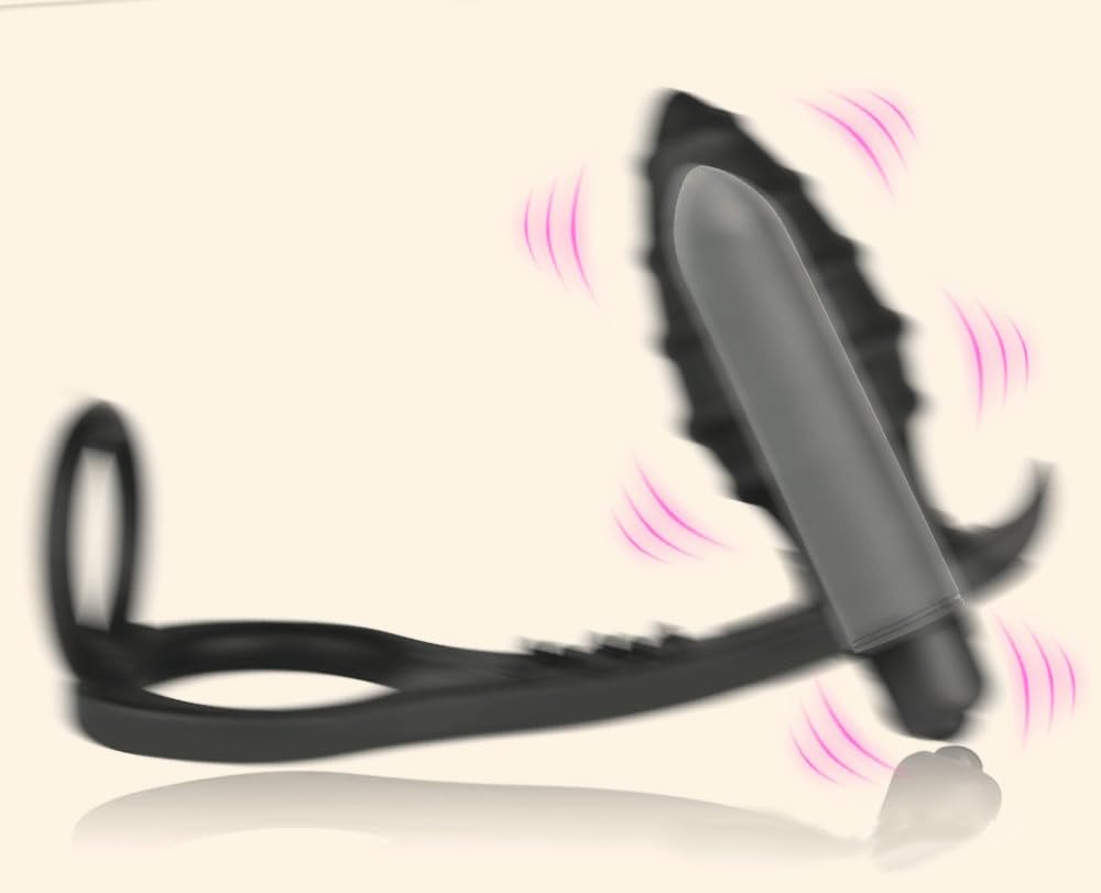 Vibrador de próstata para hombres, vibrador anal con anillo para el pene, estimulación de próstata, consolador, juguete sexual con 10 modos de vibración