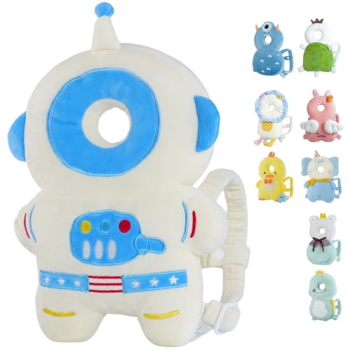 Image of Baby Head Protector Backpack - Soft & Lightweight Fall Cushion Backpack for Toddlers Walking and Crawling(Blue Astronaut)