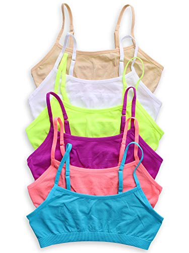 Caramel Cantina Big Girls 6 Pack Seamless Training Comfort Bras (Medium, Brights) #TOP11