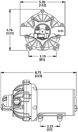Everflo EF5500-BOX 5.5GPM 12V Diaphragm Pump-1/2 FNPT Connection, 5.5 GPM, Black