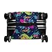 Meaudiwes Fashion Luggage Cover Washable Suitcase Protector Travel Suitcase Covers Fits 30-32 Inch Luggage Paint Splatter Dark Colorful Baggage Covers (XL)