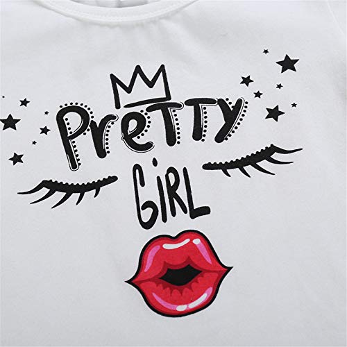 I3CKIZCE 2 STKS Peuter Baby Meisjes Pasen Jurk Set Korte Mouw Ruches T-Shirt + Bonny Grappige Print Jarretelrok Kleine… - Image 6
