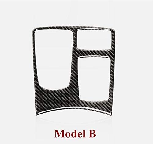 Carbon Fiber Center Console Gear Box Trim Cover for Mercedes-Benz GLE W166 Coupe C292 2015-2019 (Model B)