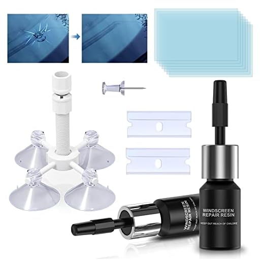 Windshield Repair Kit, Automotive Glass Repair Kit, Glass Repair Fluid Tool Liquid with 2 Bottles of Resin, Windshield Crack Scratch Repair Remover Kit for Star-Shaped & Nicks & Half-Moon & Crescents