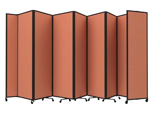 Versare Room Divider 360 Portable Wall Partition | Folding Panels | Large Freestanding Divider | Locking Wheels | Temporary Room Separator