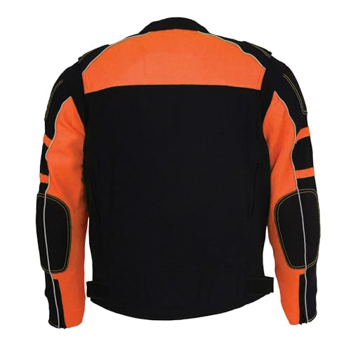 Image of Milwaukee Leather Men's CE Armored All-Season Motorcycle Jacket - Impact Protection Textile Racer Design - Large