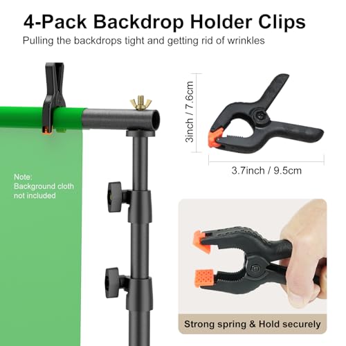 Image of LINCO Lincostore Backdrop Support Stand Kit 10x6.5ft Adjustable Photography Studio Photo Background Support System with Carrying Bag for Green Screen Muslin, 4171 (10ft Wide 7ft high)
