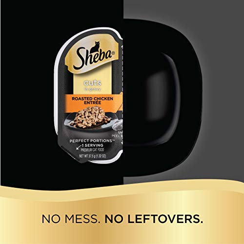 Sheba Perfect Portions Cuts In Gravy Wet Cat Food Trays (24 Count, 48 Servings), Roasted Chicken Entrée, Easy Peel Twin-Pack Trays #TOP7
