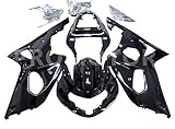 ZXMT Motorcycle Fairing Kit Vivid Black Fairings for Suzuki GSXR 1000 2000 2001 2002 (9 Pcs)