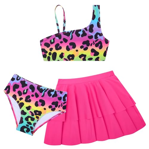 Image of RAISEVERN Girls Swimsuit 3 Piece Bathing Suits Cute Swimwear for 5-12 Years