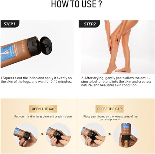 Leg Makeup Waterproof No Transfer, Leg Vein Cover up Makeup for Varicose Veins Waterproof Black Skin, Leg and Body Scar Cover up Makeup for Tattoo Cover Up, Long Last Body Foundation (#1 Fairest Glow)