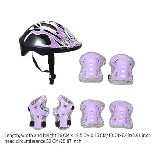 rockible Capacete de bicicleta infantil com cotoveleiras, capacete leve de bicicleta com protetores