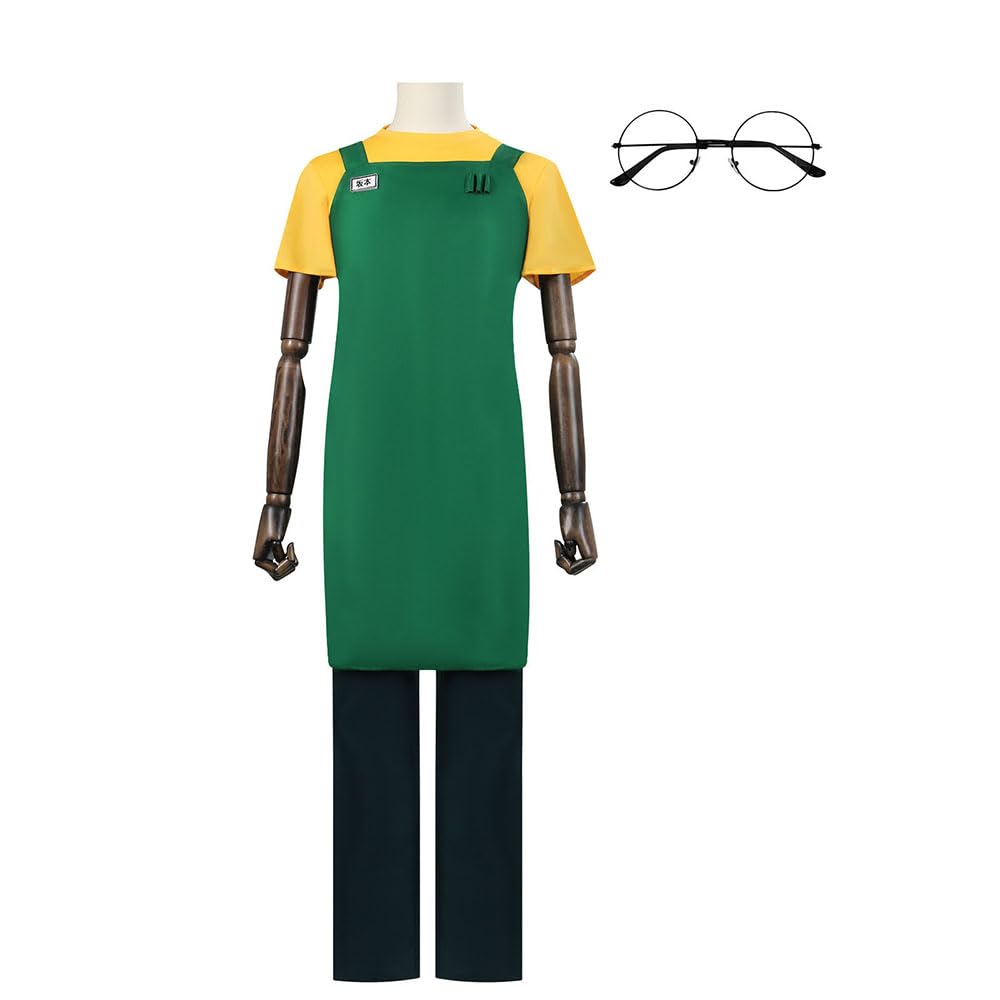 @る　2点　ジェノス　服セット 坂本太郎 布製Tシャツエプロン Amazon.co.jp: 坂本太郎 コスプレ衣装 メガネ付き tシャツ エプロン