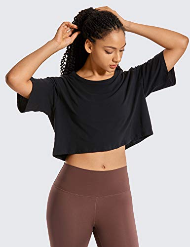 CRZ-YOGA-Womens-Pima-Cotton-Workout-Crop-Tops-Short-Sleeve-Yoga-Shirts-Casual-Athletic-Running-T-Shirts CRZ-YOGA-Womens-Pima-Cotton-Workout-Crop-Tops-Short-Sleeve-Yoga-Shirts-Casual-Athletic-Running-T-Shirts