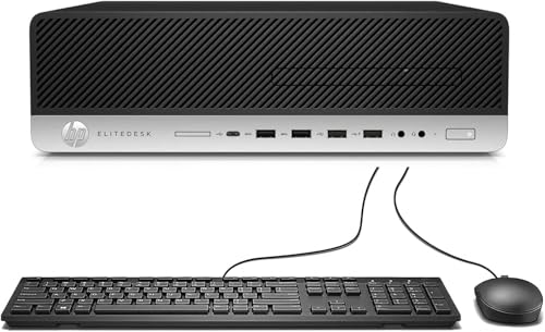 HP EliteDesk 800 G4 SFF Desktop PC, Intel Core i5-8500, 8GB RAM, 256GB SSD, WiFi, Bluetooth, US QWERTY Keyboard, Windows 11 Pro (Renewed)
