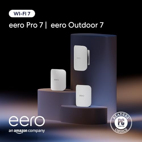 Image of Amazon eero Pro 7 (2-pack) with Amazon eero Outdoor 7 (1-pack) mesh wifi system