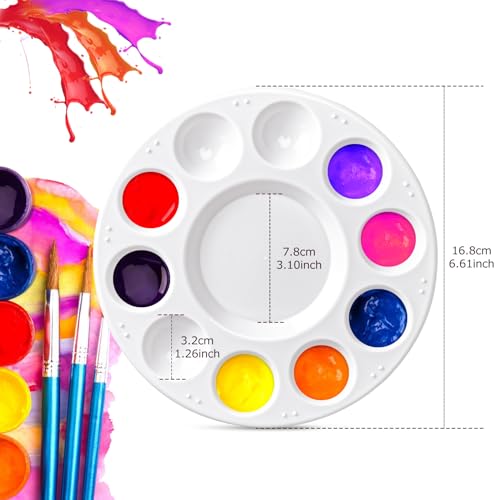 Zuiaso 8Pcs Paint Tray Palettes, Plastic Paint Pallets, Watercolor Palette Painting Tray for Painting Party, DIY Craft and Art Painting - Thumbnail 3