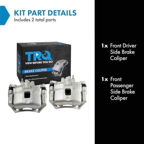 Image of TRQ Front Brake Caliper Set Brackets Hardware Zinc Coated Compatible with 1998-2002 Chevrolet Prizm 1998-2002 Toyota Corolla