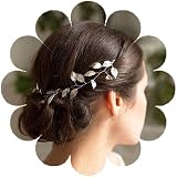 Shegirl Bridal Leaf Hair Vine Delicate Handmade Leaves Chain Silver Wedding Accessories Jewelry for Bride and Women