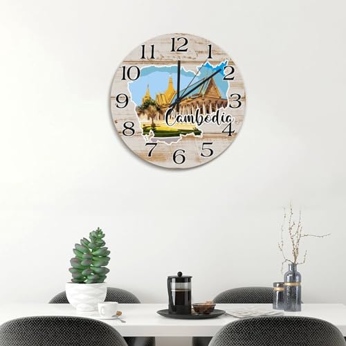 Horloge murale Cambodge 38 cm pour salon et cuisine moderne