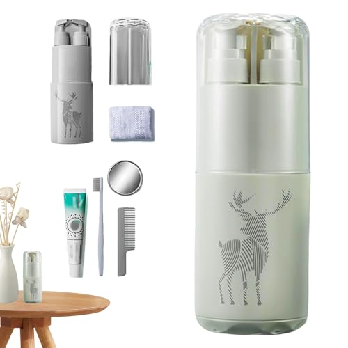 Travel Toiletry Cup Set, Multi-Functional Kit, Portable Travel Must-Haves, Compact Bathroom Organizer, Leak-Proof Containers, for Business Trip School Camping Use, 8.27x2.68x2.68 inches