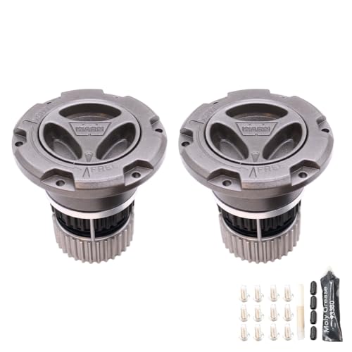 WARN 108325 Premium Manual Locking Hubs for 2005–2026 Ford Super Duty F‑250, F‑350, F‑450, and F‑550 – 35‑Spline, Heavy‑Duty Manual Hubs, Set of 2 (Argent Gray)