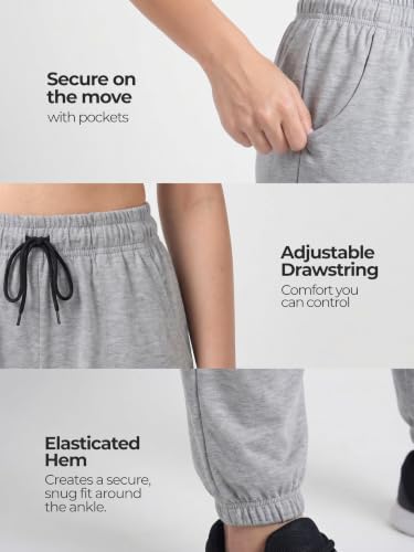 Image of Fflirtygo Cotton Solid Joggers /Track Pant /Solid Pajama /Leggings �100% Export Quality Soft Cotton Night Wear /Pocket Pyjama for Women Combo Pack of 2Pcs, Blue and Grey