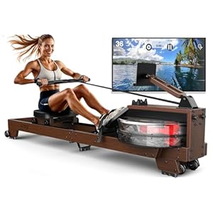 VOWVIT V-W3 Roeitrainer voor Thuis – Roeimachines Houten Constructie, Bluetooth Roeitrainer Water, Eenvoudig Inklapbaar, Geschikte Gebruikershoogte 1,2 m~ 2 m, Belasting van 175 kg, 2 Jaar Garantie