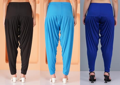 Image of Buy That Trendz Patiala Pant Combo Pants for Womens Pack of 3 Viscose Patiyala Salwar Bottoms
