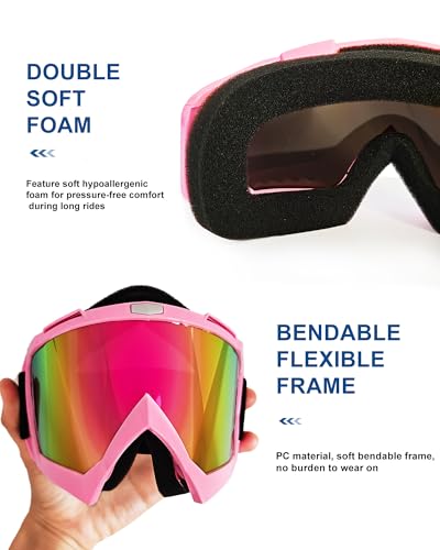 Image of 2Pcs Dirt Bike Goggles Motocross Motorcycle ATV Riding Dustproof Windproof Off Road Racing MX Four Wheeler Goggles