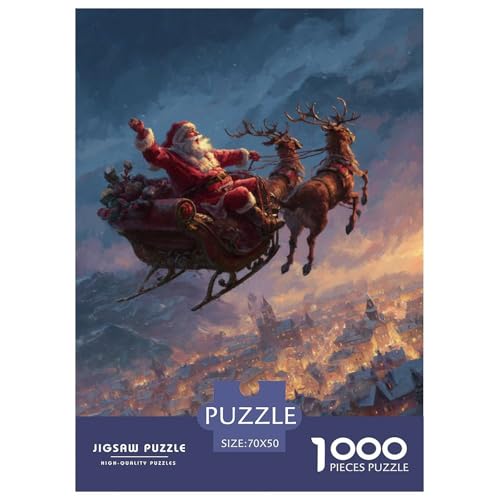 Papá Noel 1000 Piezas Rompecabezas Juego De Familia Clásico Navidad Puzzles Regalo para La Relajación para Regalos De Viaje, Presente 70x50cm/1000pcs