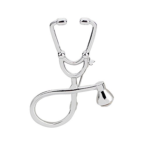 MINGHUA Stethoscope Brooch Stethoscope Pin Nurse, Medical Student Graduation Gift, Physician Jewelry (Silver)